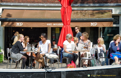 Canalside terrace of Cafe Molenpad